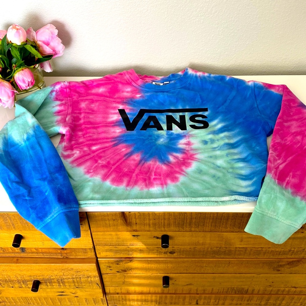 Vans tie rye crop sweatshirt M